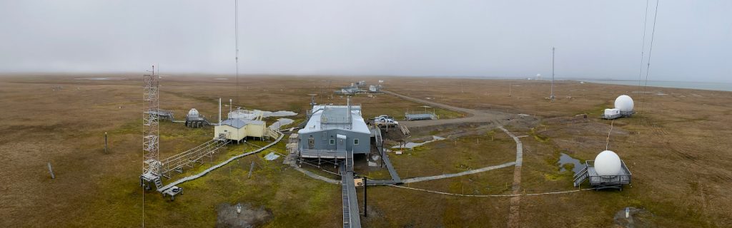 Barrow Alaska aerial view of the old and new observatories.