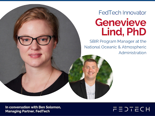 FedTech Podcast banner with photo of Genevieve Lind